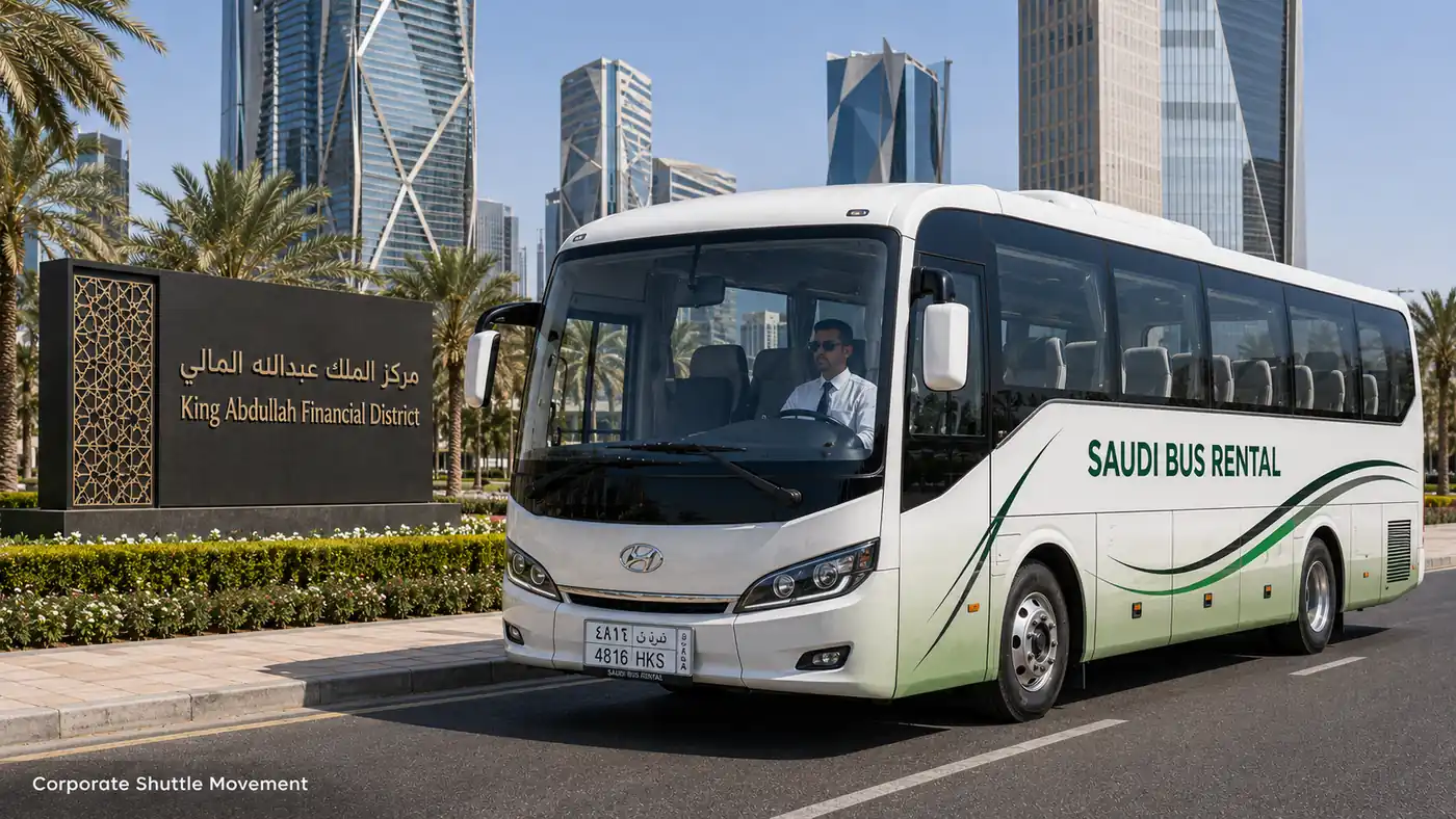 Corporate shuttle transport for Saudi companies and business routes
