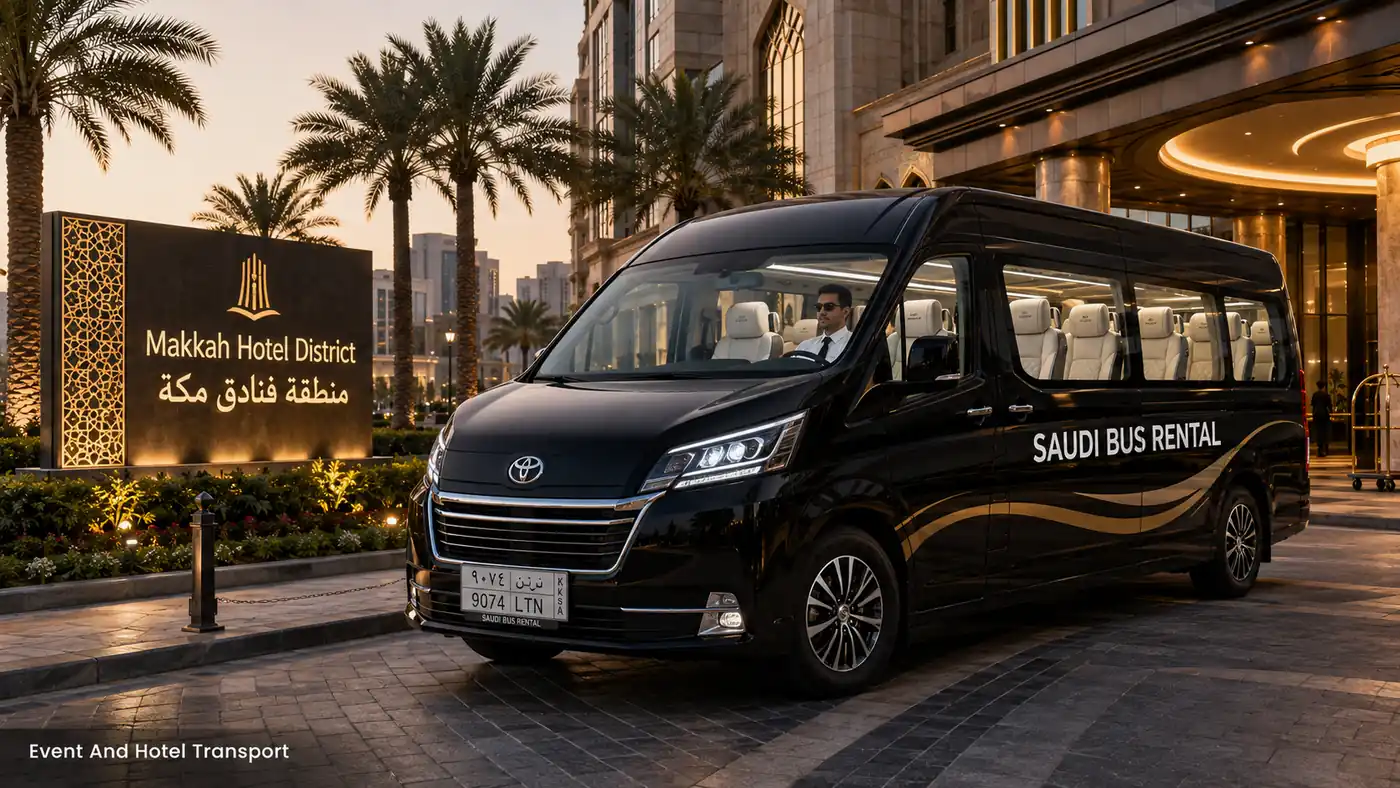 Event transport and hotel guest shuttle buses in Saudi Arabia