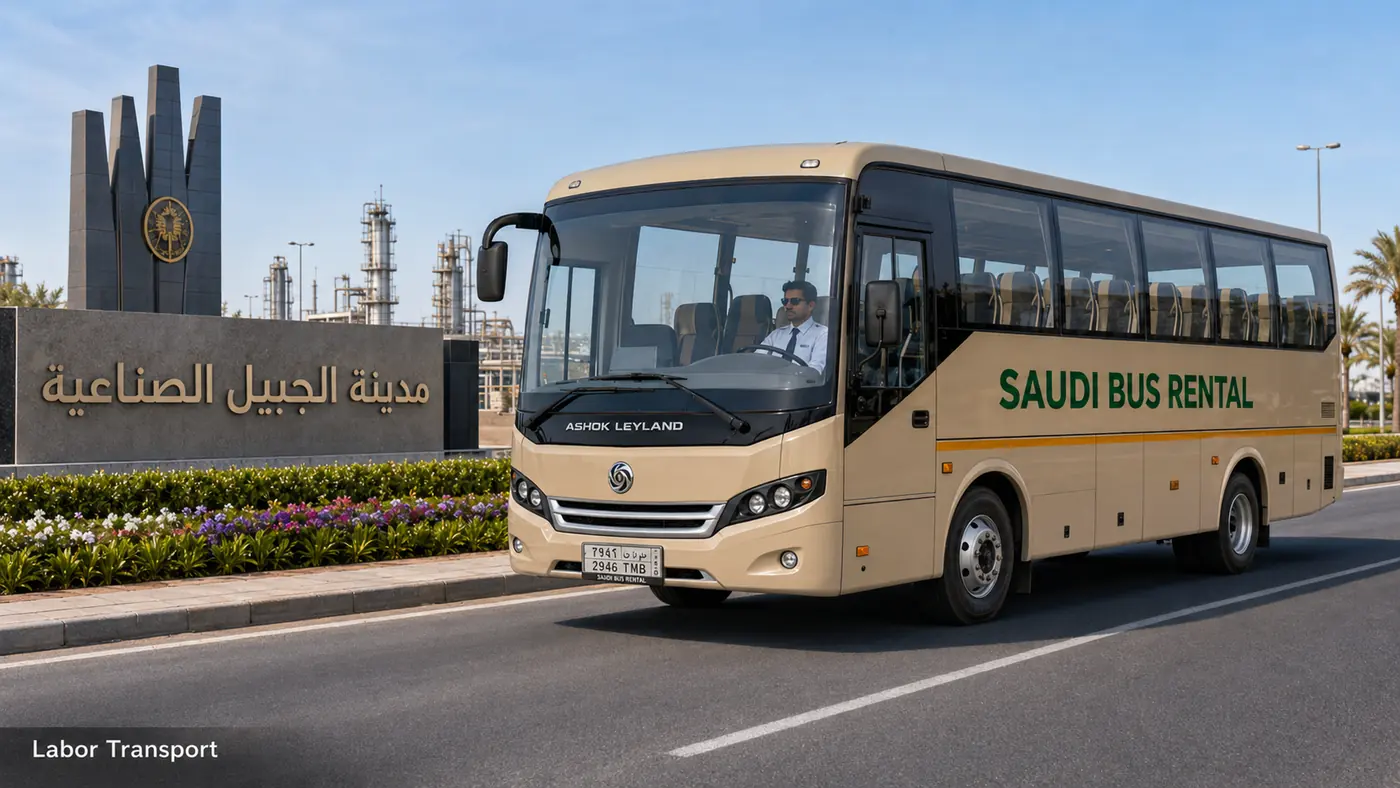 Labor transport buses for Saudi worksites and projects