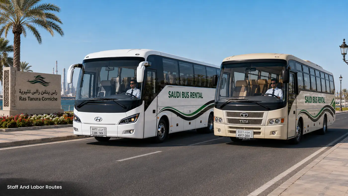 Staff transport and labor transport routes for Saudi companies